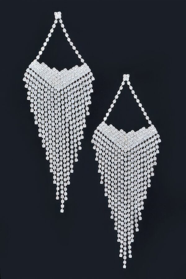 Gatsby Rhinestone Fringe Earrings