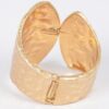 Cast Metal Spring Hinge Cuff Bracelet – Sculpted Polished Finish