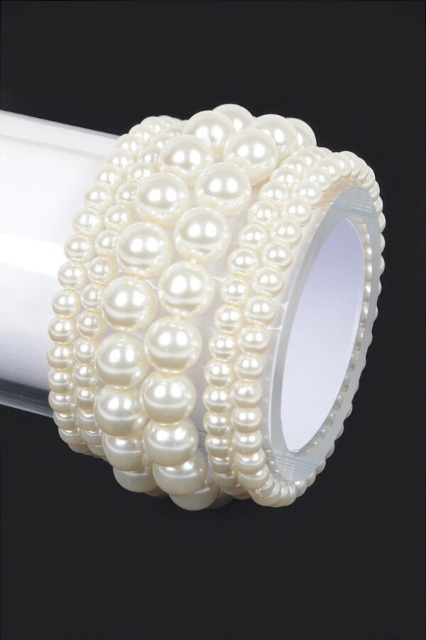 Multi-Strand Faux Pearl Stretch Bracelet