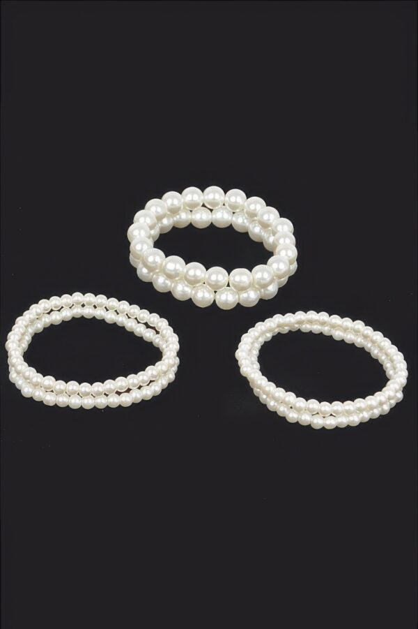 Multi-Strand Faux Pearl Stretch Bracelet