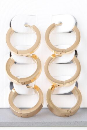 Triple Hoop Earrings – Layered Gold-Tone Hoops