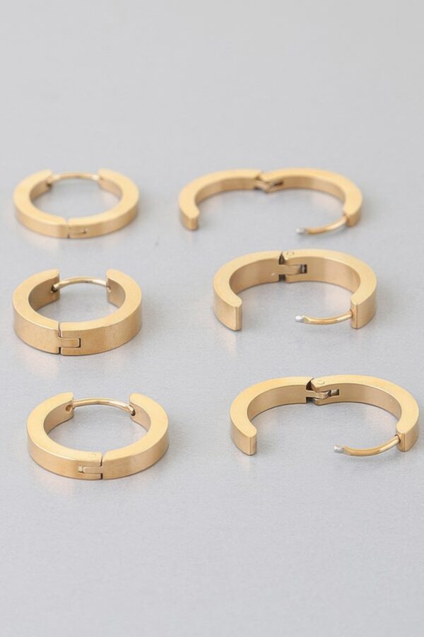 Triple Hoop Earrings – Layered Gold-Tone Hoops