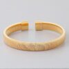 Polished Ribbed Open Cuff Bracelet – Textured Band
