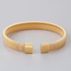 Polished Ribbed Open Cuff Bracelet – Textured Band