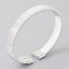 Polished Ribbed Open Cuff Bracelet – Textured Band