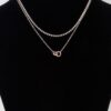 Interlinked Ring Chain Necklace – Gold-Tone Rhinestones