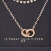Interlinked Ring Chain Necklace – Gold-Tone Rhinestones