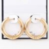 Rounded Polished Gold-Tone Hoop Earrings