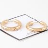 Rounded Polished Gold-Tone Hoop Earrings
