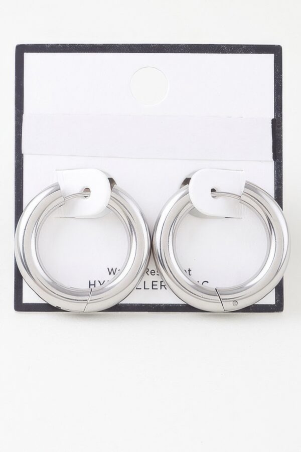 Rounded Polished Gold-Tone Hoop Earrings