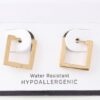 Gold-Tone Cubic Hoop Earrings – Compact Shiny Hoops