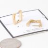 Gold-Tone Cubic Hoop Earrings – Compact Shiny Hoops