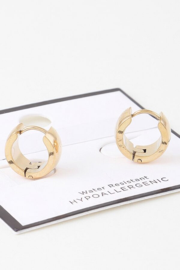 Hoop Earrings – Chunky Shiny Gold Mini Hoops