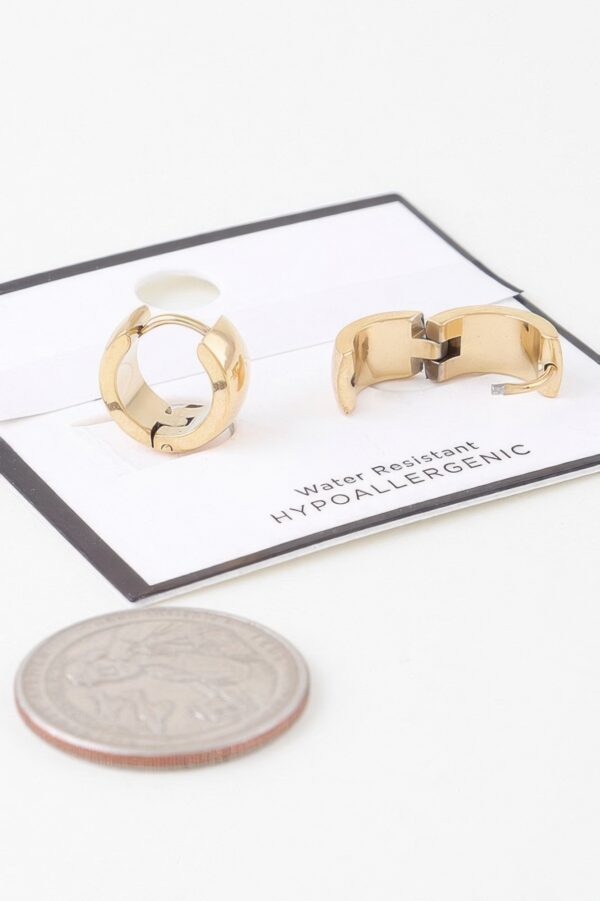 Hoop Earrings – Chunky Shiny Gold Mini Hoops