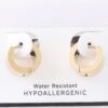 Crosshatched Wide Hoop Earrings – Gold-Tone