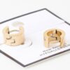 Crosshatched Wide Hoop Earrings – Gold-Tone