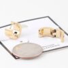 Crosshatched Wide Hoop Earrings – Gold-Tone