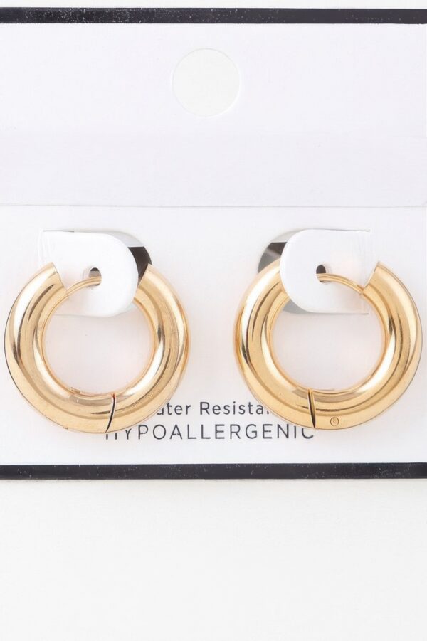 Bulky Shiny Gold Hoop Earrings – 1 x 1 in Polished Hoops