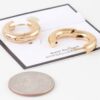 Bulky Shiny Gold Hoop Earrings – 1 x 1 in Polished Hoops