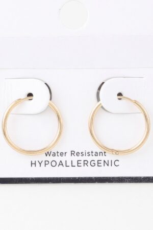 Classic Shiny Hoop Earrings – Gold-Tone Finish