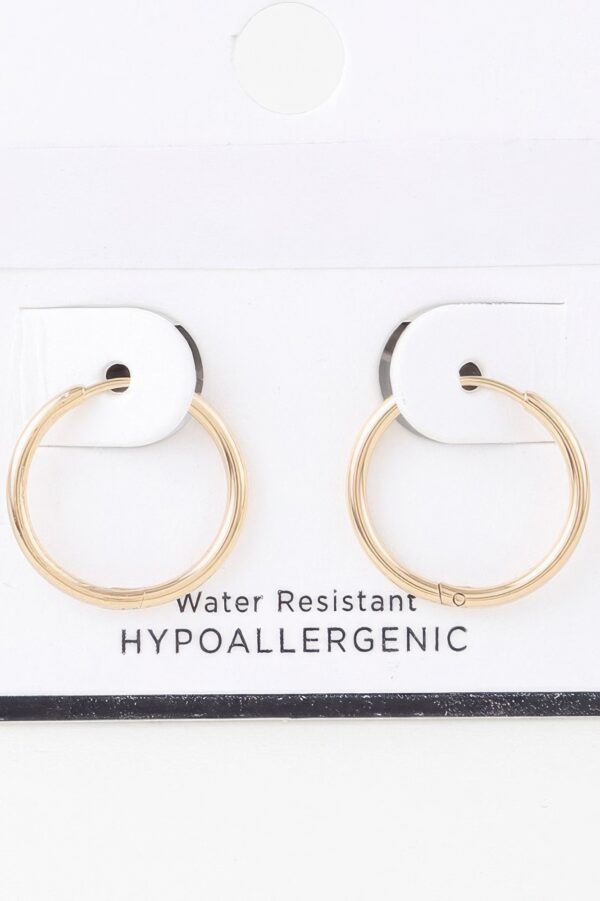 Classic Shiny Hoop Earrings – Gold-Tone Finish