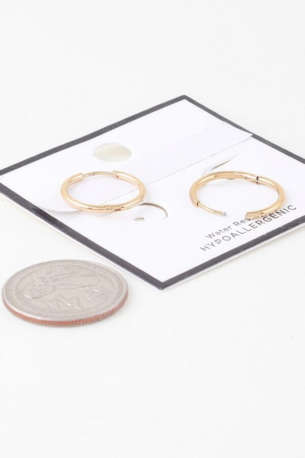 Classic Shiny Hoop Earrings – Gold-Tone Finish