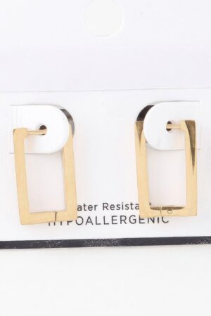 Delicate Frame Hoop Earrings – Gold-Tone