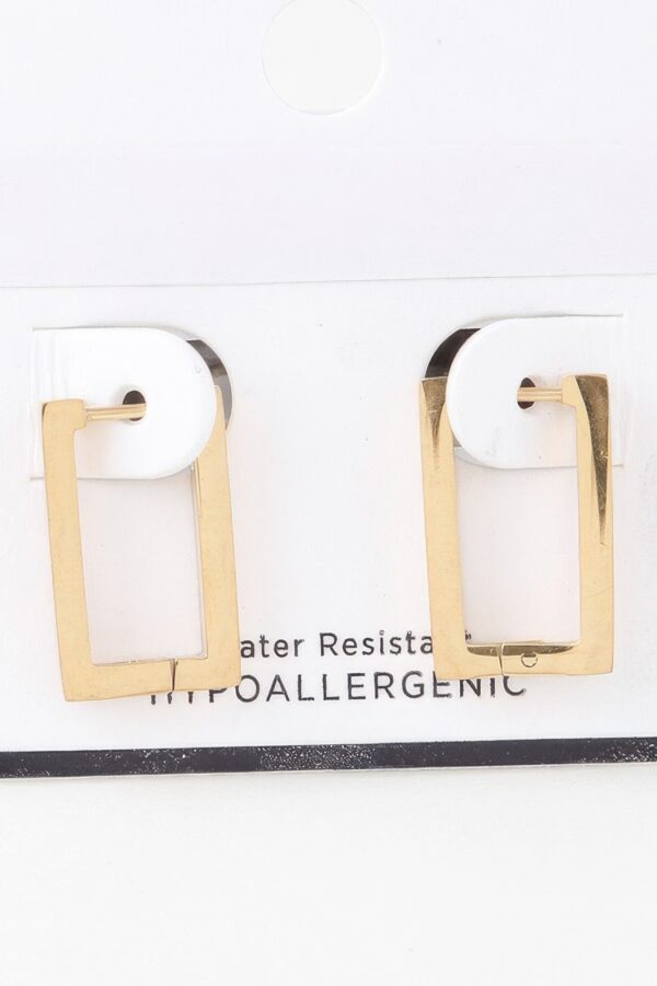 Delicate Frame Hoop Earrings – Gold-Tone