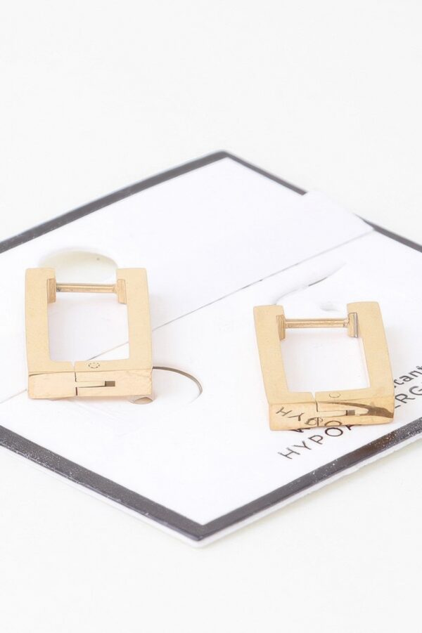 Delicate Frame Hoop Earrings – Gold-Tone