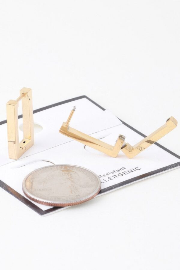 Delicate Frame Hoop Earrings – Gold-Tone