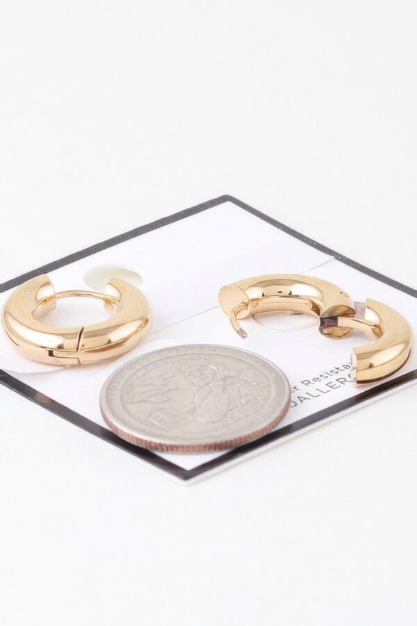 Shiny Water-Resistant Gold-Tone Hoop Earrings