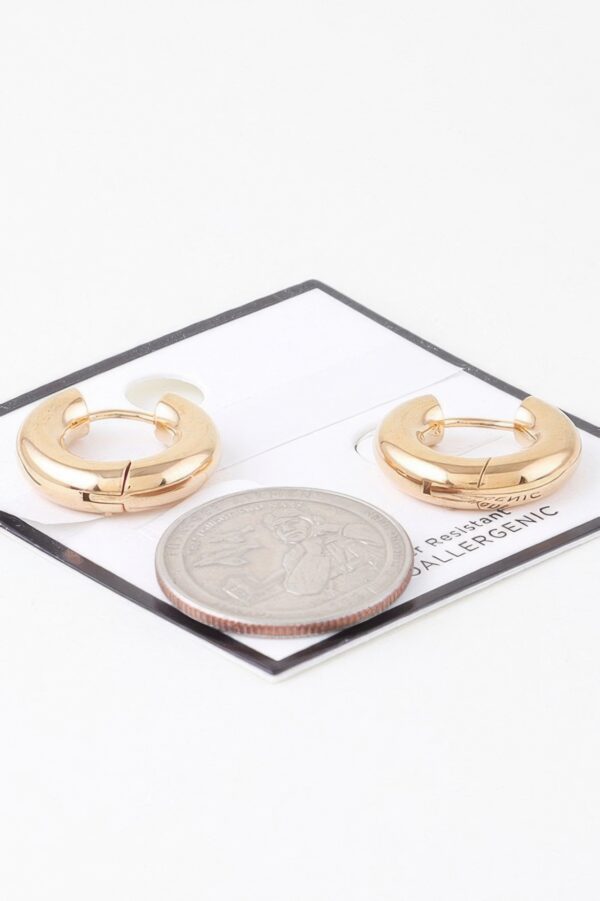 Shiny Water-Resistant Gold-Tone Hoop Earrings