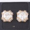 Double Cubic Rhinestone Stud Earrings – Two-Stone Sparkle
