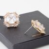 Double Cubic Rhinestone Stud Earrings – Two-Stone Sparkle