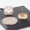 Double Cubic Rhinestone Stud Earrings – Two-Stone Sparkle