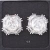 Double Cubic Rhinestone Stud Earrings – Two-Stone Sparkle