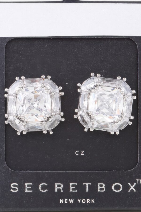Double Cubic Rhinestone Stud Earrings – Two-Stone Sparkle