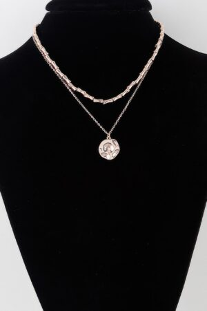 Hammered Plate Chain Necklace – 16″ Textured Chain