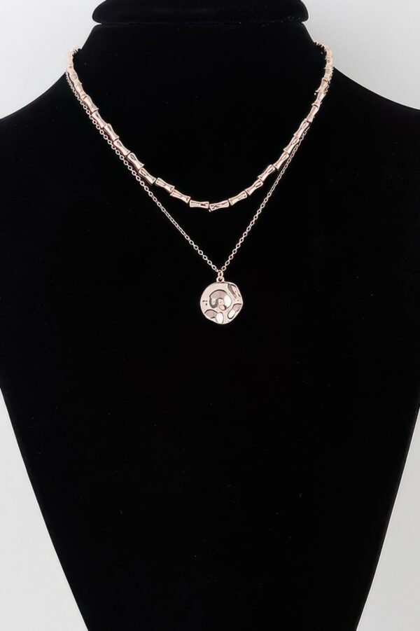 Hammered Plate Chain Necklace – 16″ Textured Chain