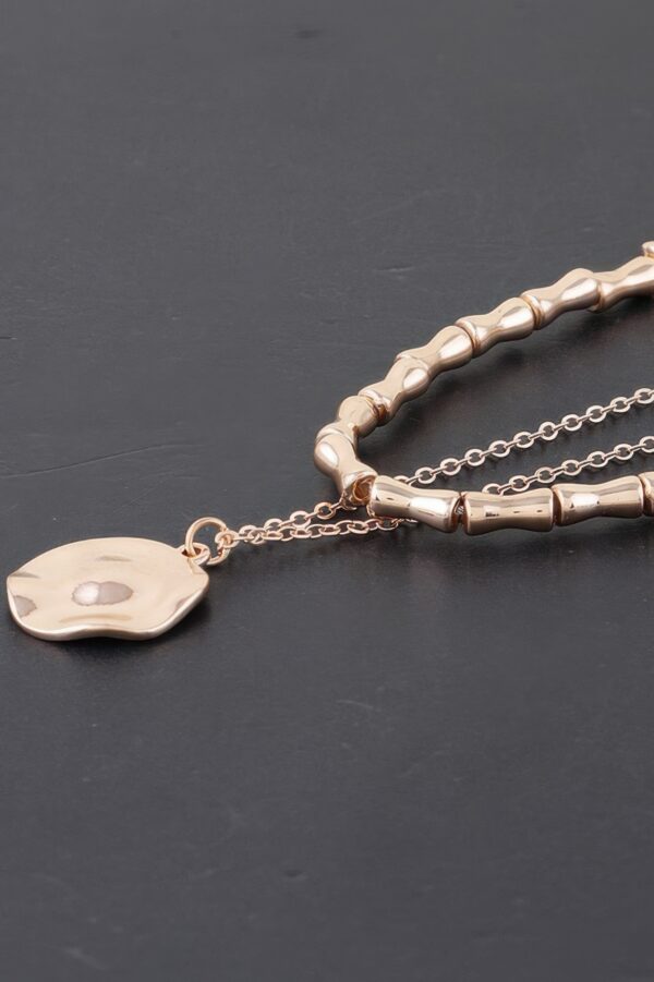 Hammered Plate Chain Necklace – 16″ Textured Chain
