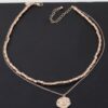 Hammered Plate Chain Necklace – 16″ Textured Chain