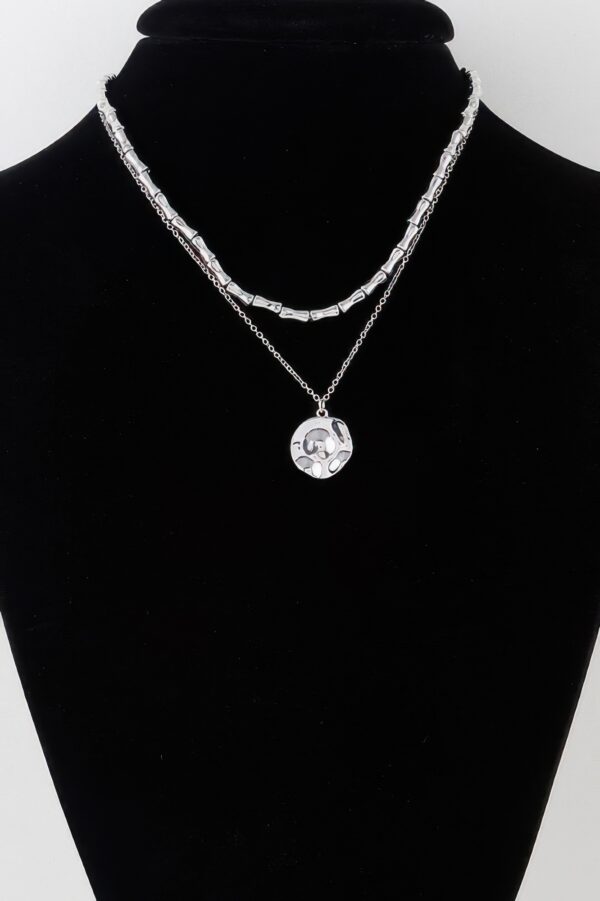 Hammered Plate Chain Necklace – 16″ Textured Chain