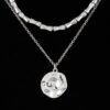 Hammered Plate Chain Necklace – 16″ Textured Chain