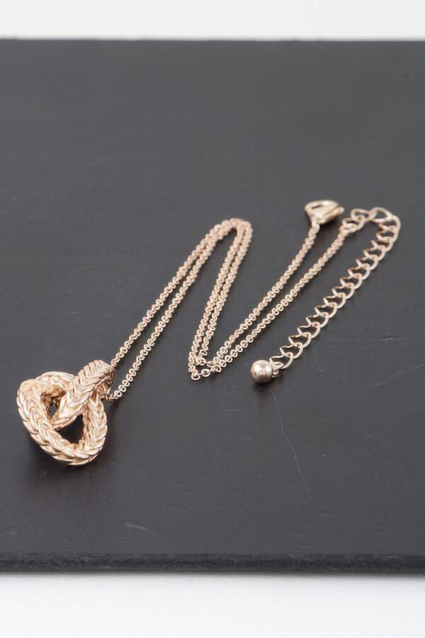 Braided Interweave Pendant Necklace – Gold-Tone