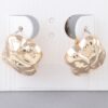 Hammered Clover Gold-Tone Stud Earrings