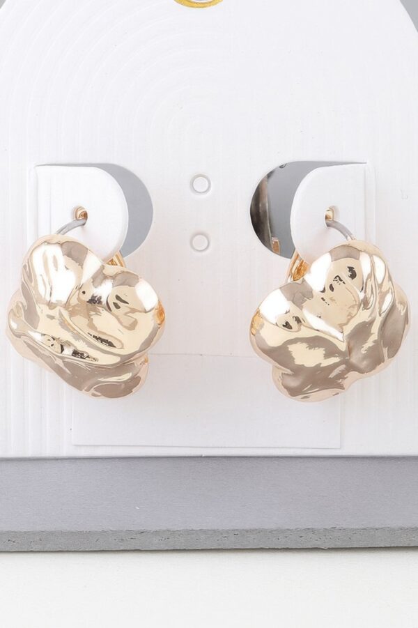 Hammered Clover Gold-Tone Stud Earrings