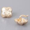 Hammered Clover Gold-Tone Stud Earrings