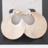 Clam Shell Flared Hoop Earrings – Gold Tone