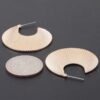 Clam Shell Flared Hoop Earrings – Gold Tone