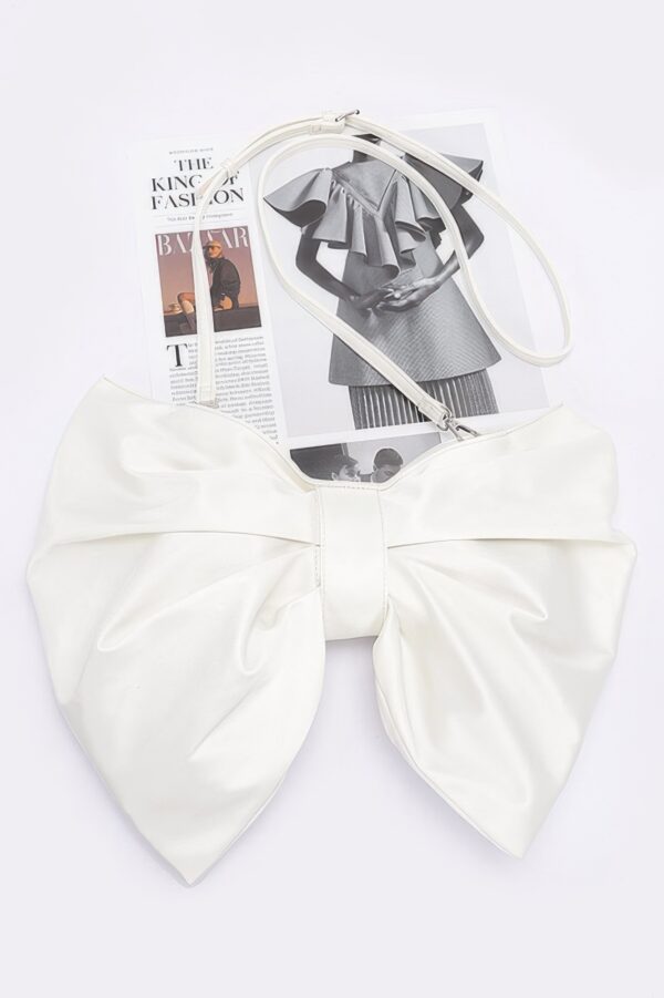 Ruby Elegance Satin-Finish Bow Crossbody Bag
